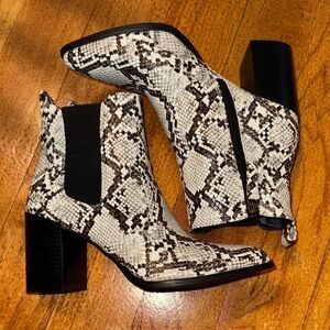 Snakeskin Ankle Booties